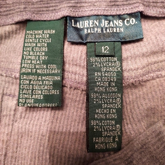 Lauren Jeans Co. by Ralph Lauren Grey Brushed Corduroy Jeans. - Picture 8 of 12